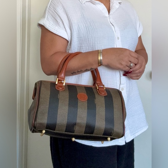 FENDI Vintage Pequin Boston Hand Bag - Picture 12 of 12